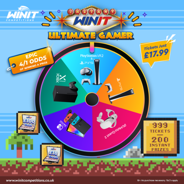 4/1 Odds - Ultimate Gamer 200 Instant WinIt Prizes! + PS5 End Prize